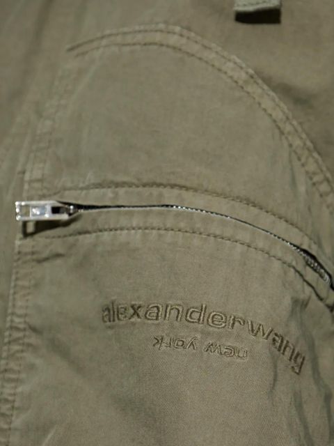 Alexander Wang logo-embroidered cotton jacket - Green