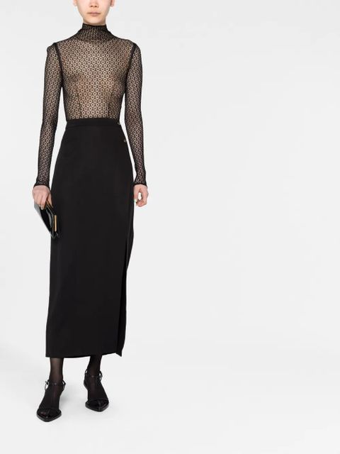 KHAITE Fena diamond-lace bodysuit - Black