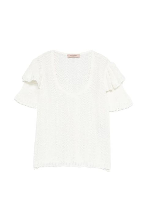 TWINSET ruffled T-shirt - White - zdjęcie produktu nr 1