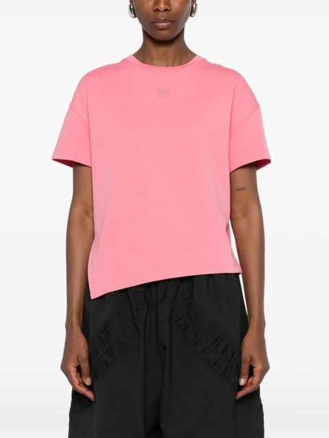 LOEWE embroidered asymmetric T-shirt - Pink