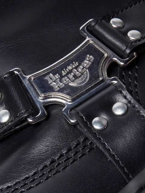 Dr. Martens botki skórzane Anistone Hi damskie kolor czarny na platformie DM32199001