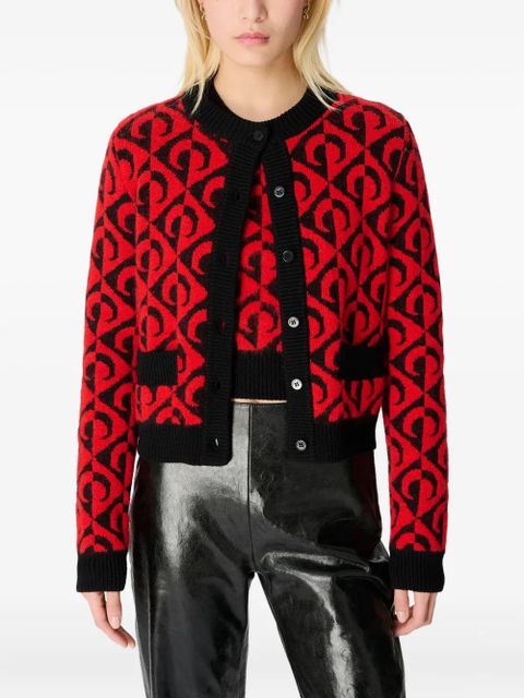 Marine Serre Moon lozenge-knit cardigan - Red - zdjęcie produktu nr 2