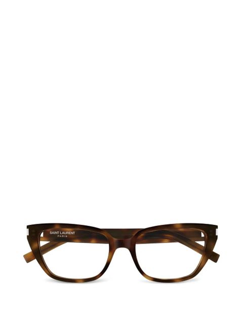 Saint Laurent Eyewear tortoiseshell-effect cat-eye glasses - Brown - zdjęcie produktu nr 1
