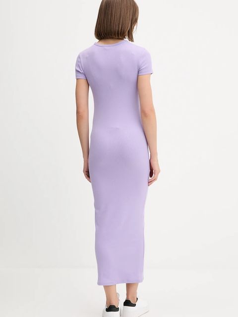 Tommy Jeans sukienka kolor fioletowy midi dopasowana DW0DW20873