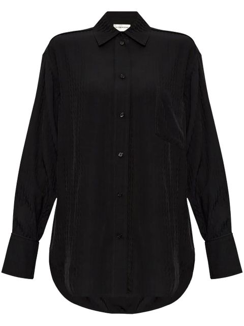 Victoria Beckham monogram-pattern button-down shirt - Black - zdjęcie produktu nr 1