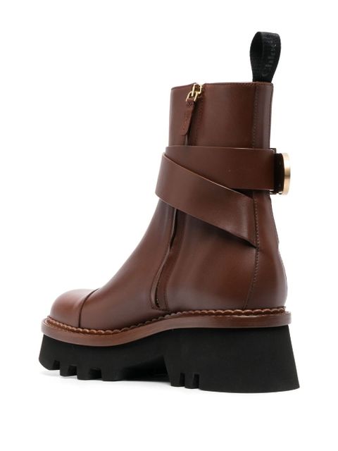 Chloé Owena ankle leather boots - Brown