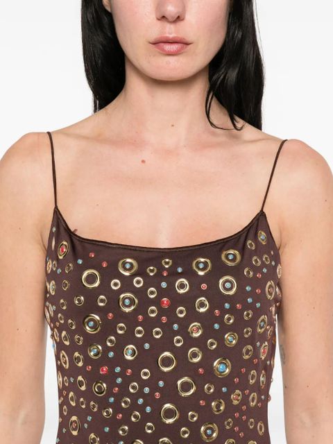Oséree ring-embellishment mini dress - Brown