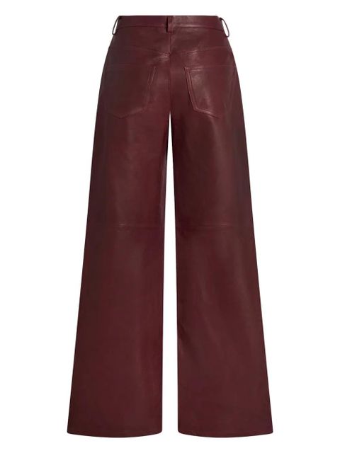 ETRO wide-leg leather trousers - Red