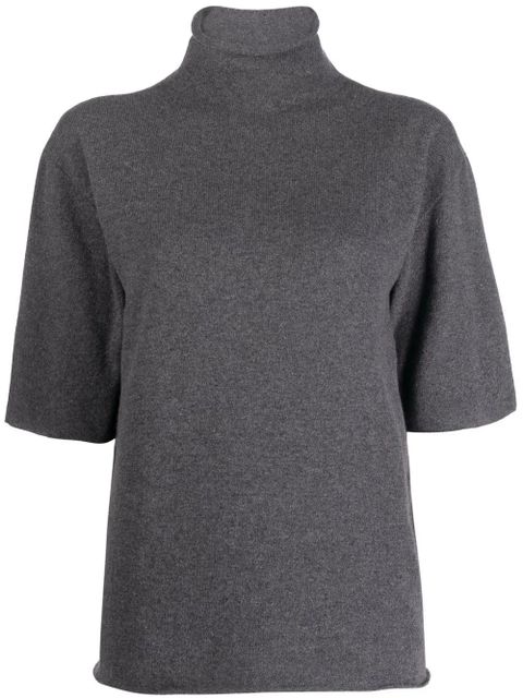 Jil Sander short-sleeved roll-neck knitted top - Grey - zdjęcie produktu nr 1