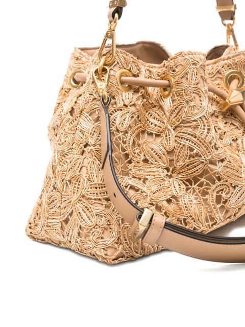 Jimmy Choo Chin flower-raffia tote bag - Neutrals