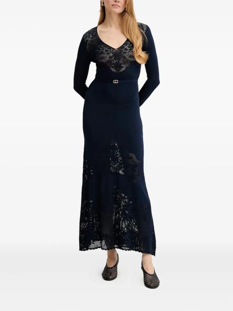 TWINSET belted maxi dress - Blue - zdjęcie produktu nr 1