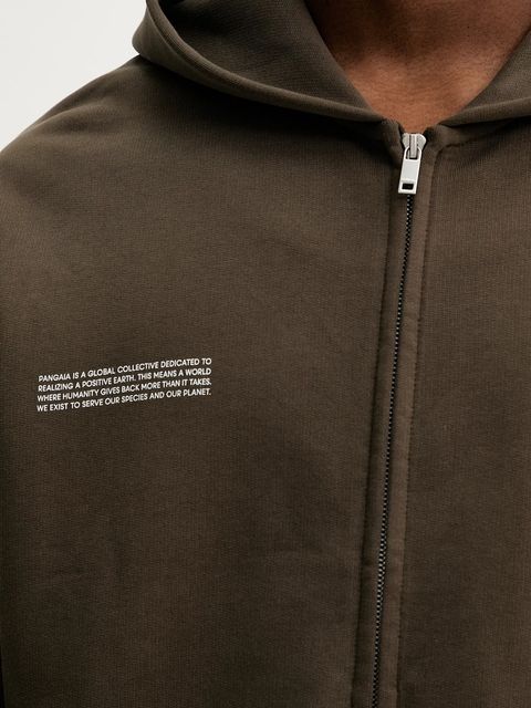 Pangaia bluza bawełniana kolor brązowy z kapturem gładka 10002310