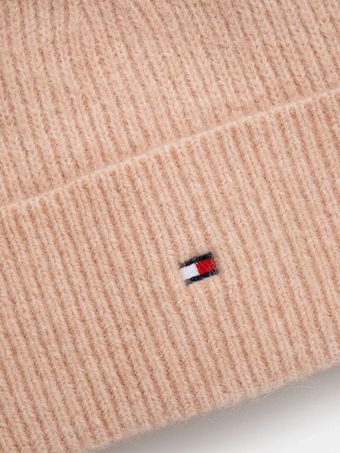 Tommy Hilfiger czapka z domieszką wełny kolor różowy z cienkiej dzianiny AW0AW16633