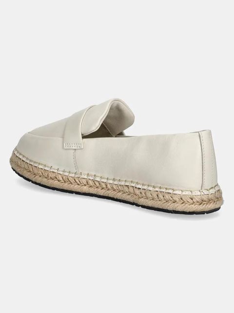 Calvin Klein espadryle skórzane ESPADRILLE W/CK HW - LTH kolor beżowy HW0HW02390 - zdjęcie produktu nr 2