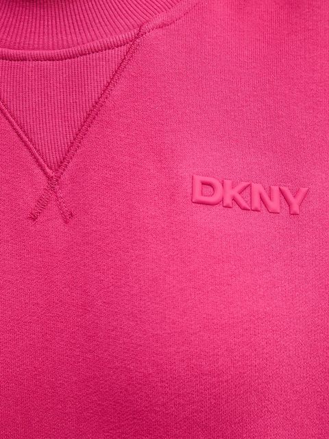 Dkny bluza bawełniana damska kolor różowy gładka DP5T1406