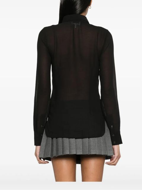 GANNI ruffled chiffon shirt - Black