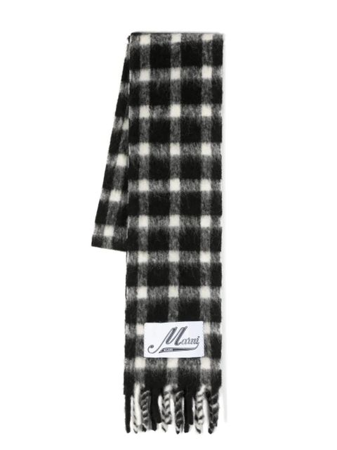 Marni check-print fringed scarf - Black - zdjęcie produktu nr 1