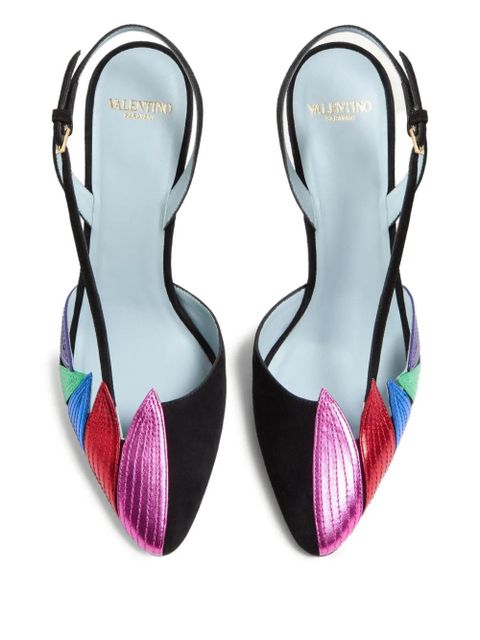 Valentino Garavani 90mm Foliefoliage slingback pumps - Pink