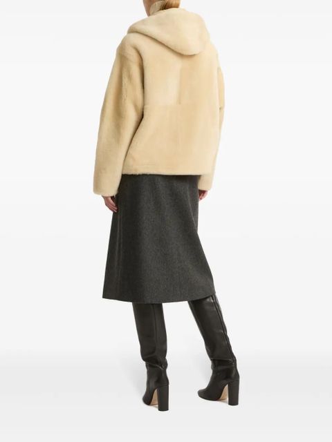 Yves Salomon hooded shearling jacket - Neutrals