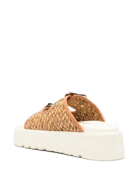 Casadei buckle-detail woven sandals - Brown