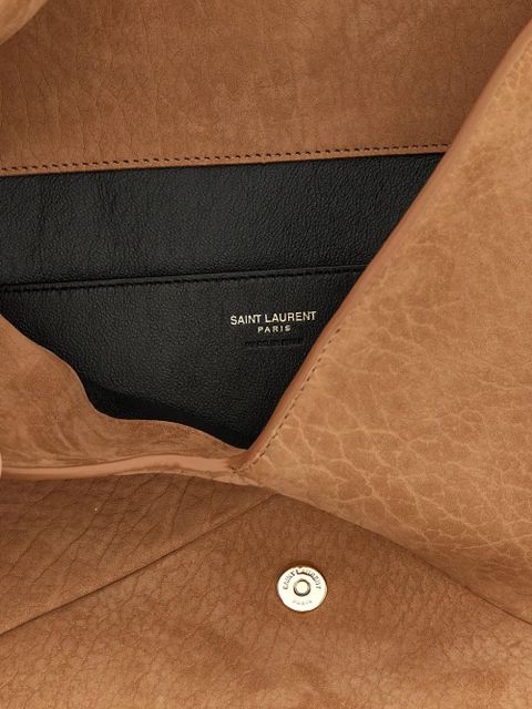 Saint Laurent Cassandre-logo clutch bag - Neutrals