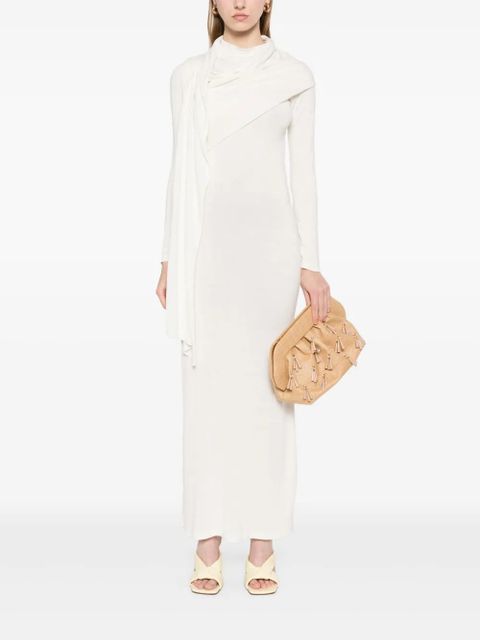 Aya Muse scarf-detail longsleeved maxi dress - White - zdjęcie produktu nr 2