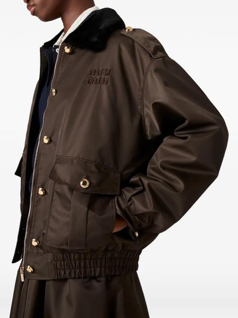 Miu Miu padded oversized military jacket - Brown