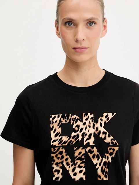 Dkny t-shirt bawełniany damski kolor czarny DP5T1364
