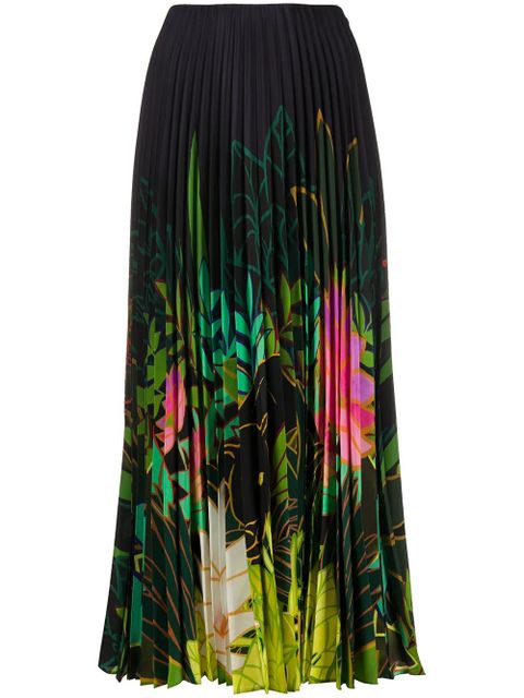 Valentino Garavani pleated floral-print skirt - Blue - zdjęcie produktu nr 1