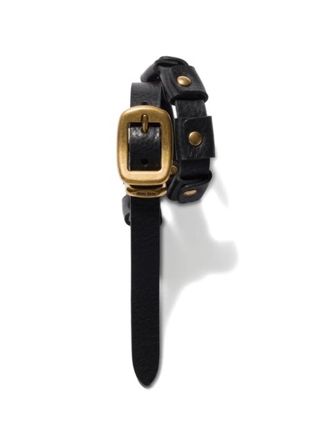 Miu Miu buckled leather bracelet - Black - zdjęcie produktu nr 2
