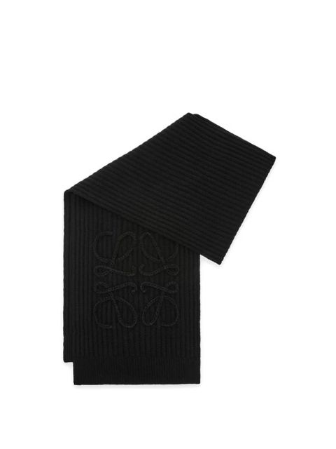 LOEWE Anagram ribbed scarf - Black - zdjęcie produktu nr 2