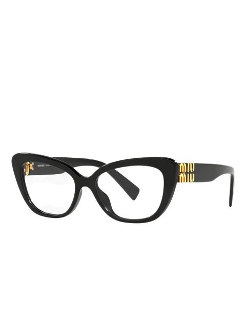 Miu Miu Eyewear cat-eye logo glasses - Black