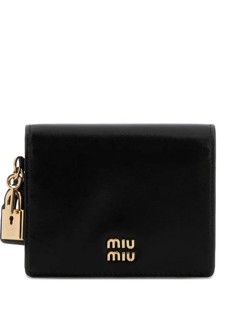 Miu Miu padlock-detail leather wallet - Black - zdjęcie produktu nr 1