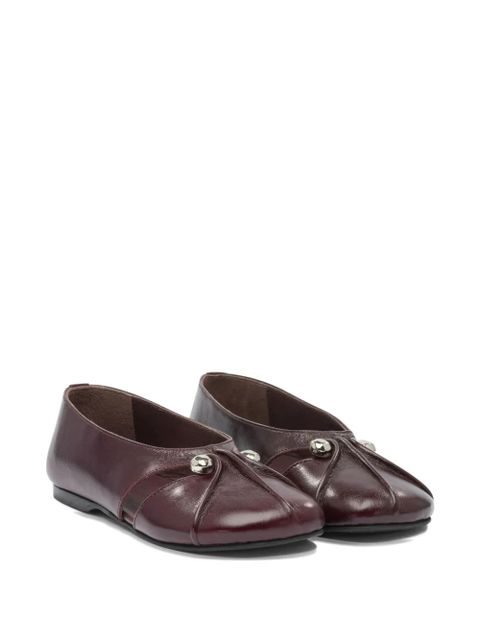 ALOHAS Ravena Rift burgundy leather ballet flats - Red - zdjęcie produktu nr 2