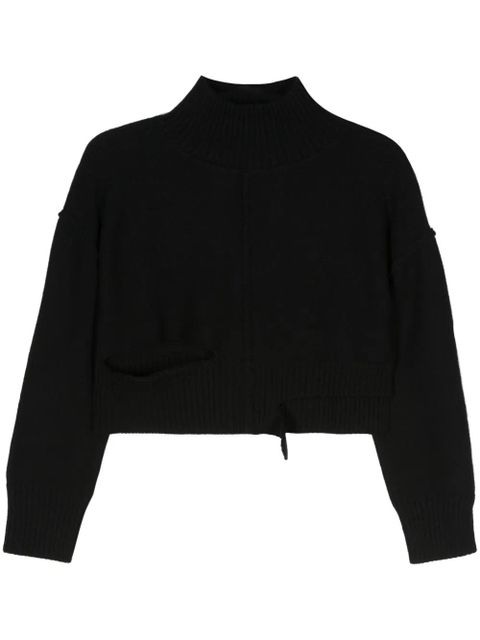 MM6 Maison Margiela cut-out cropped jumper - Black - zdjęcie produktu nr 1