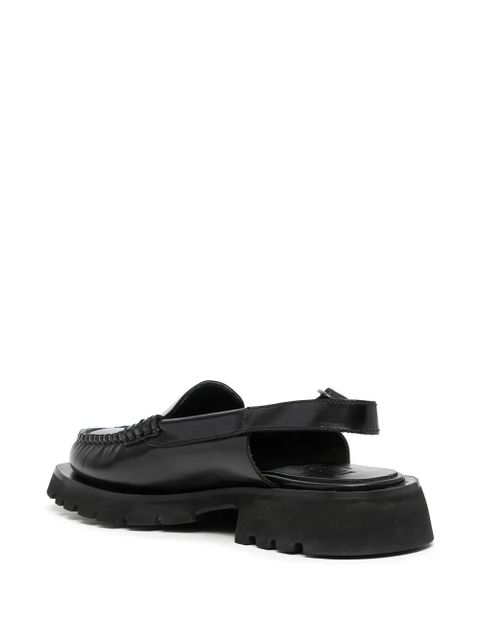Hereu slingback strap loafers - Black