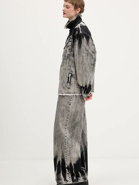 Karl Lagerfeld Jeans kurtka jeansowa kolor szary przejściowa B1W14029