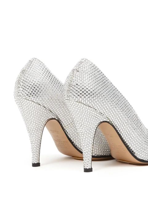 Maison Margiela 110mm Tabi rhinestone-embellished pumps - White