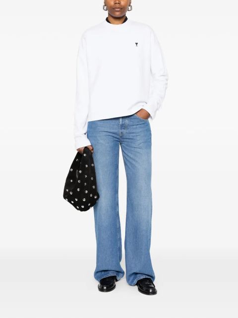 AMI Paris long-sleeved embroidered sweatshirt - White - zdjęcie produktu nr 2