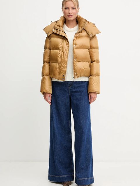 Patrizia Pepe kurtka puchowa damska kolor beżowy 2O0050.A9M0