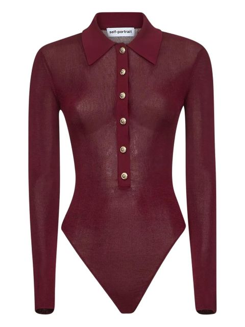 Self-Portrait cotton bodysuit - Red - zdjęcie produktu nr 1