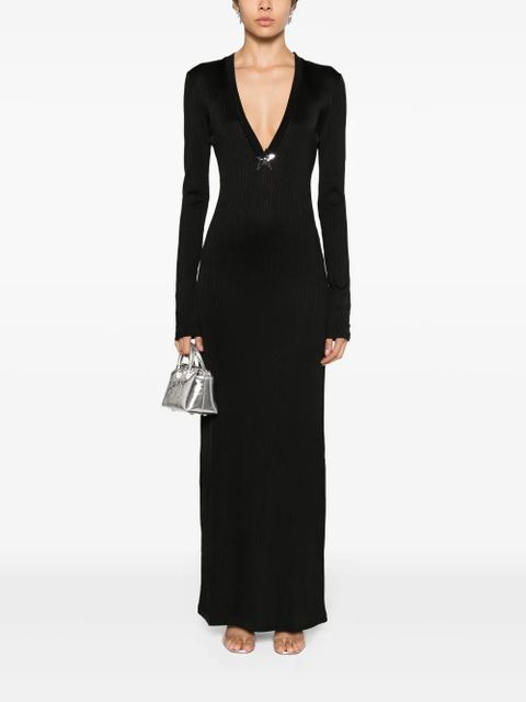 AREA fine-ribbed maxi dress - Black