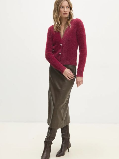 Answear.LAB kardigan damski kolor czerwony