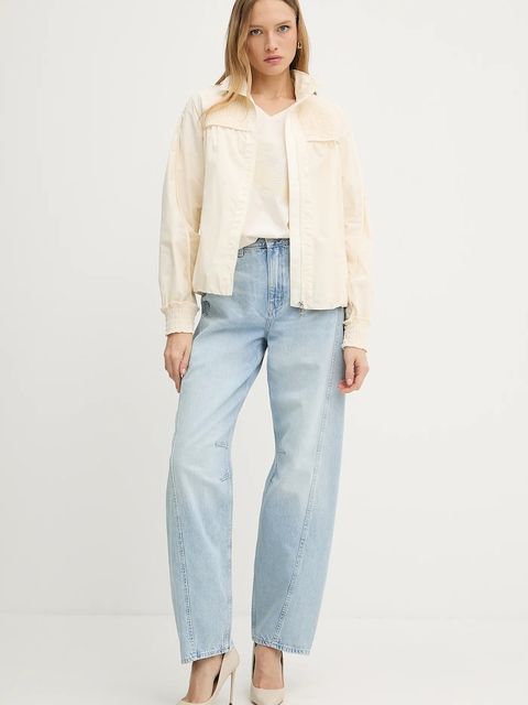 BOSS t-shirt bawełniany damski kolor beżowy 50545673 - zdjęcie produktu nr 2