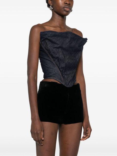 Magda Butrym draped strapless corset top - Blue