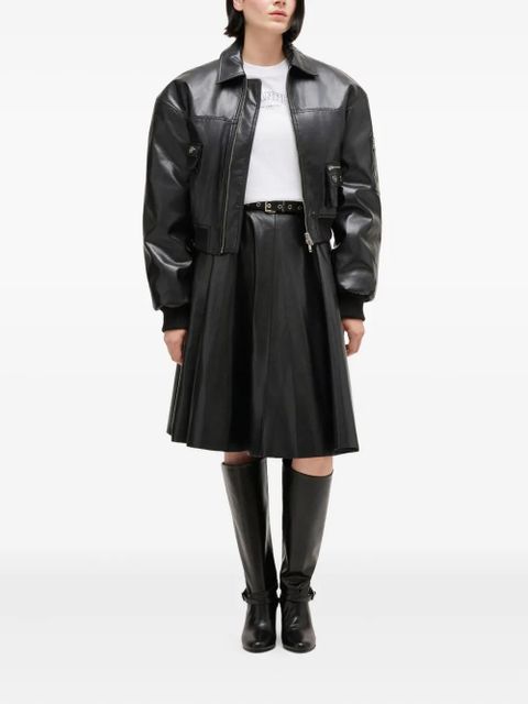 GANNI belted midi skirt - Black