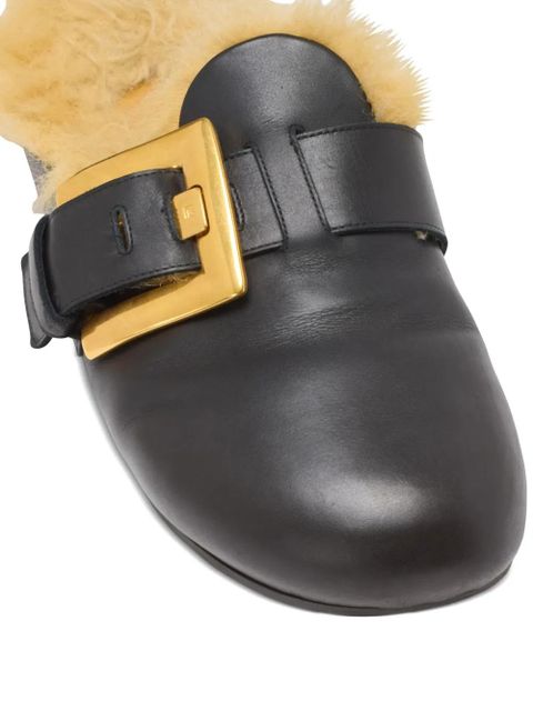 Balmain faux-fur lining mules - Black