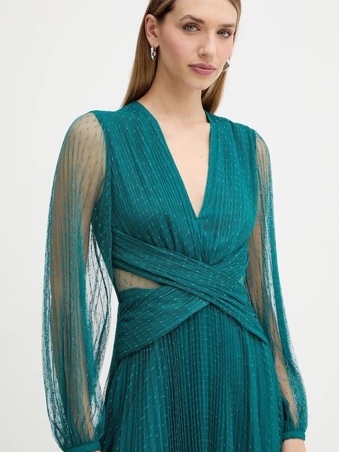 Twinset sukienka kolor turkusowy maxi rozkloszowana 252TT2021 - zdjęcie produktu nr 2