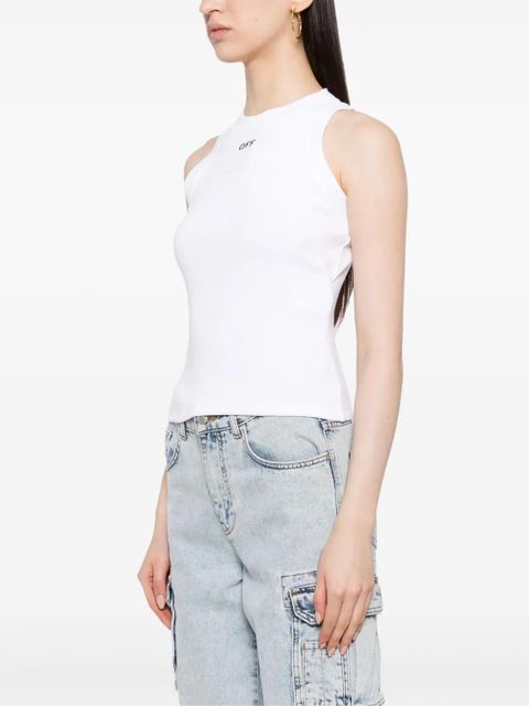 Off-White embroidered-logo ribbed tank top