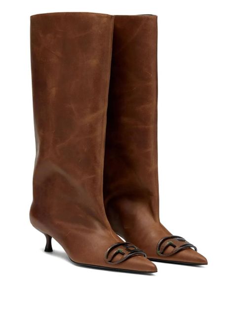Diesel 39mm Venus leather knee-high boots - Brown - zdjęcie produktu nr 2